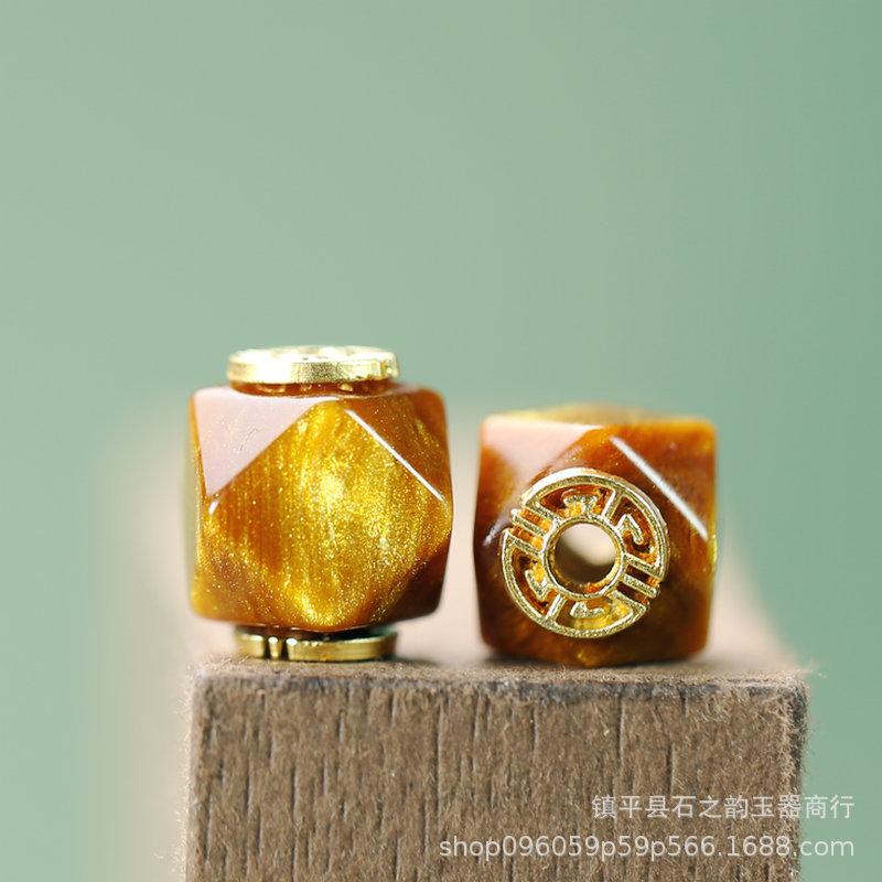 

Tiger Eye Wood Beads, 10x13mm, Large 2.5mm Hole, Ruyi Spacer Beads for DIY Necklace Accessories. Accessories