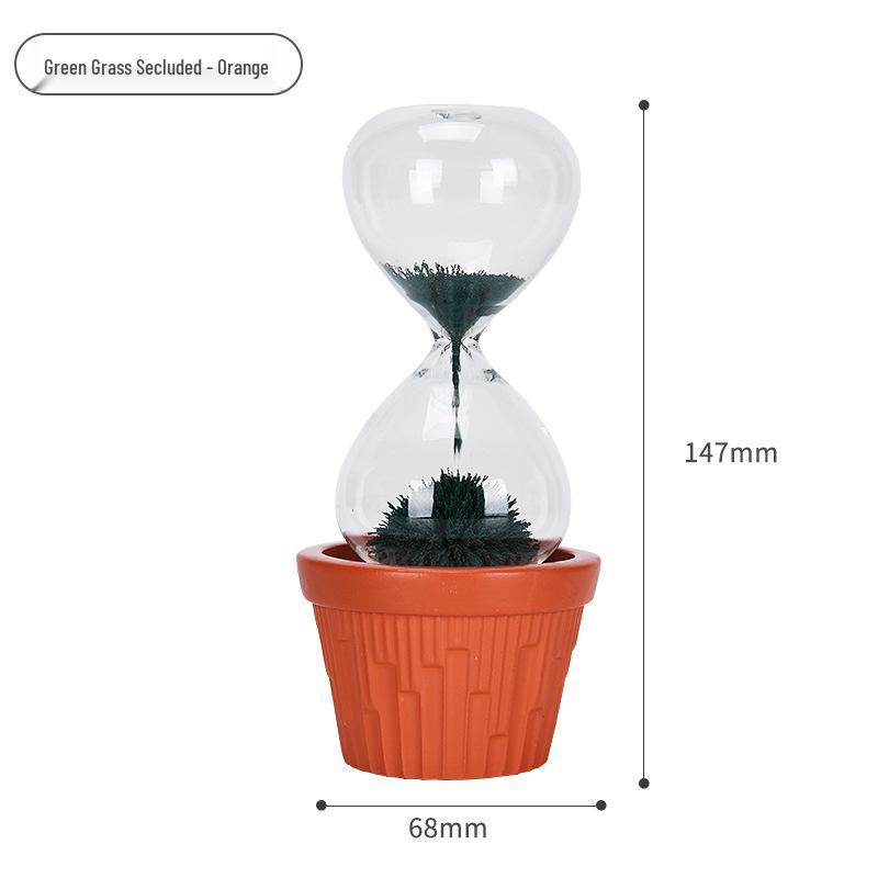 Magnetic Glass Hourglass Timer Ornament - High-End Mini Sand Flow Design