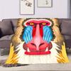 Wald-Cartoon-Pavianmuster Flanell-Druckdecke geeignet für alle Jahreszeiten, geeignet für Wohnzimmer, Büro, Sofa und Reisen