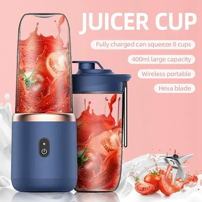 Bottiglia frullatore elettrico portatile 6 lame Frullatore multifunzione per succhi Succo fresco Smoothie Ghiaccio tritato Tazza Macchina spremiagrumi professionale per alimenti