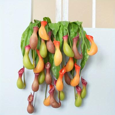1Pc Simulation Nepenthes Pitcher Plant Hanging Plant Rattan Wall Hanging for Outdoor Courtyard Garden Home Decoration, Gift for Friends