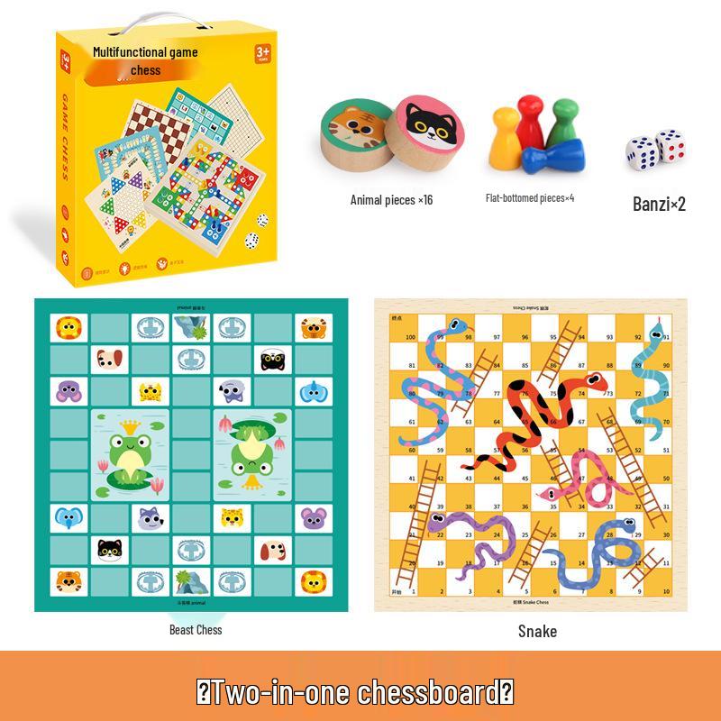 Multifunctional Chess Set: Ludo, Gomoku, Dou Shou Qi & Traffic Chess for Kids