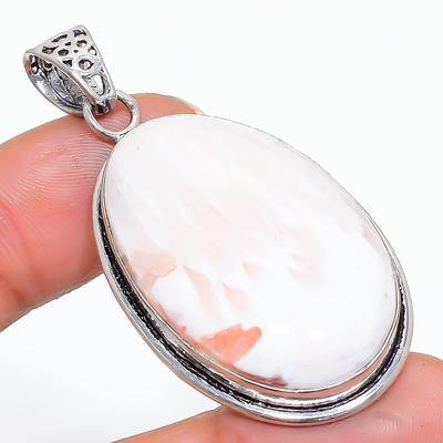 Pendentif en argent sterling 925 fait à la main en scolécite orange naturelle 2,01" D8n45