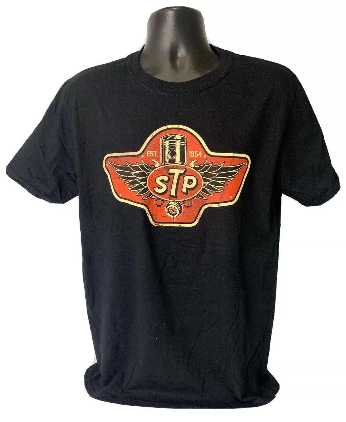 STP Fuel Oil Red Piston Wings Logo T-Shirt S