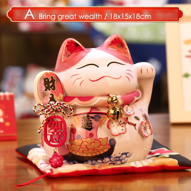 7.8 Inch Ceramic Maneki Neko Coin Bank Lucky Cat Daruma Money Box Home Decorative Ornament Fortune Cat