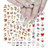 Sexy Lips New Year Slider Valentine's Day Beating Love Heart Design Abstract Pattern Cartoon Fashion Nail Sticker