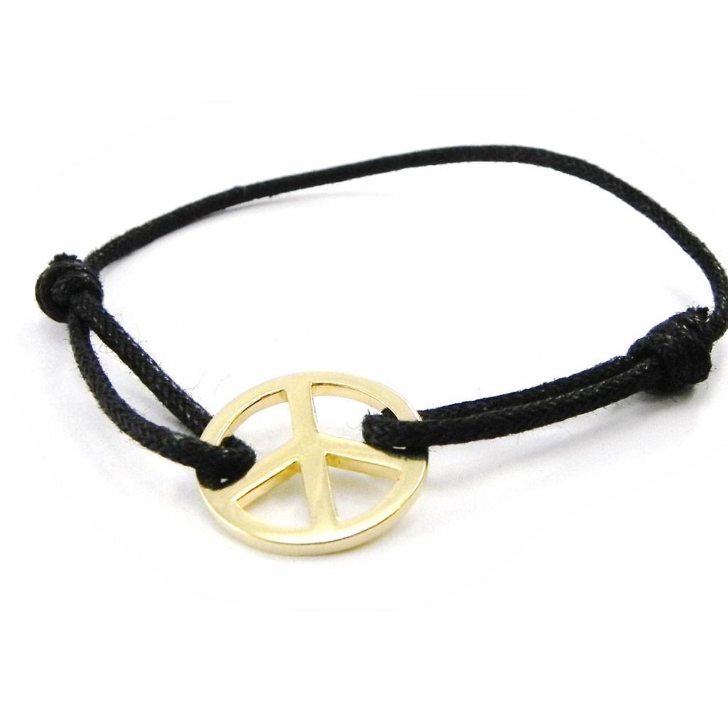 Les Trésors De Lily [I5388] - Gold Plated Bracelet 'Peace' Black Gold - 17 Mm