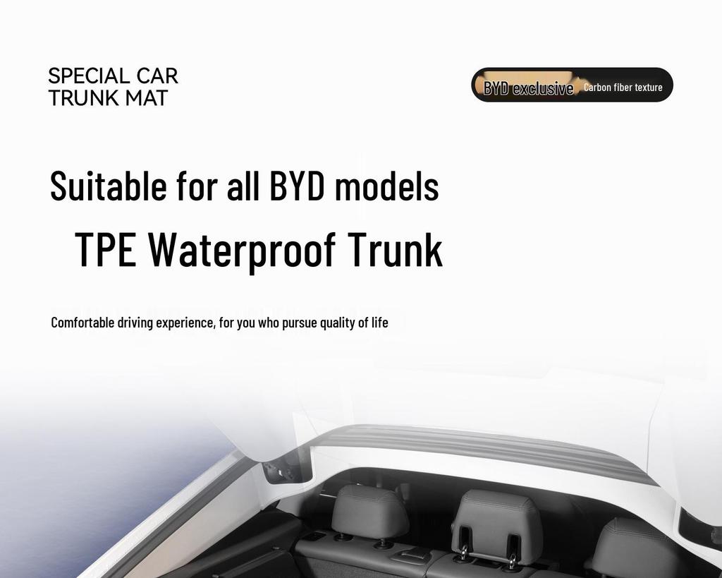 Compatible TPE Trunk Mat for BYD Models: Qin Plus/L, Song Plus/Pro, Seal, Dolphin, Yuan, Haishi, Han, Tang