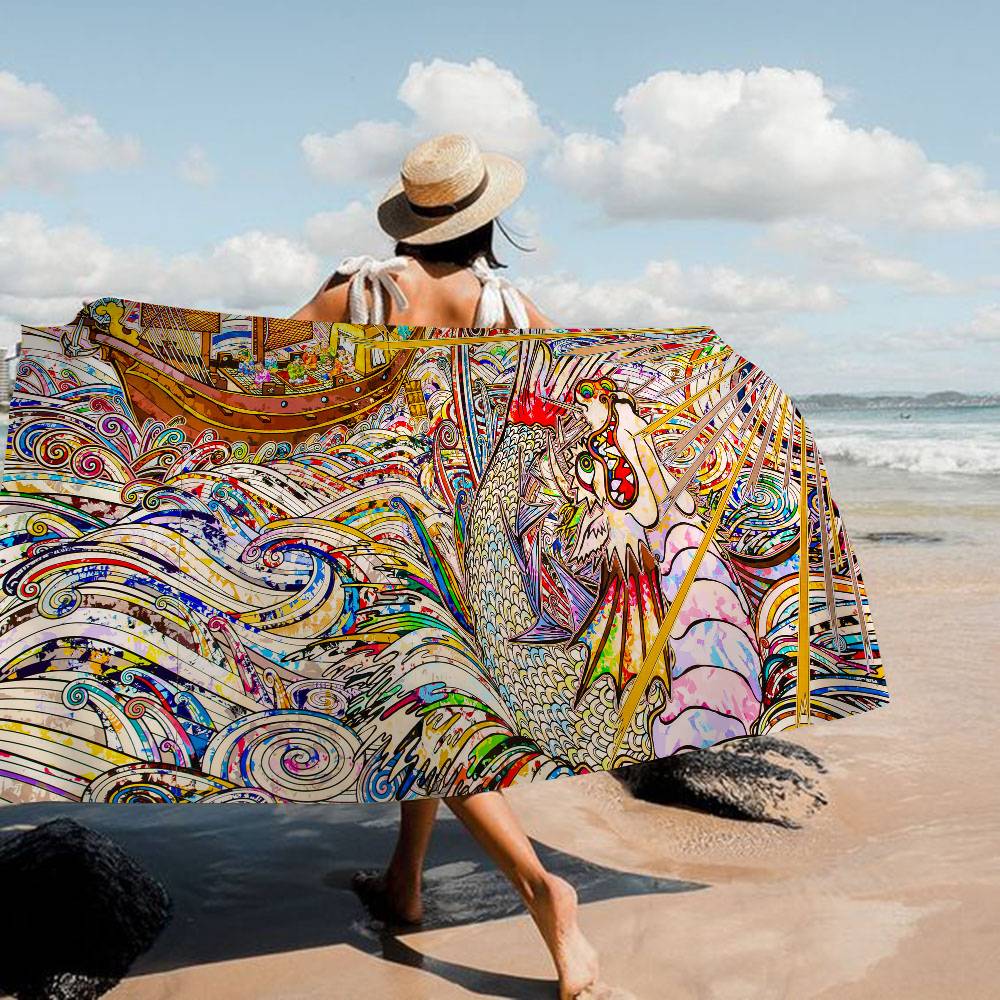 

Art T-Takashi Microfiber Blanket Quick Drying Beach Towels Oversized Printing Super Absorbent Pool Towel Blanket W30*H60(CM)