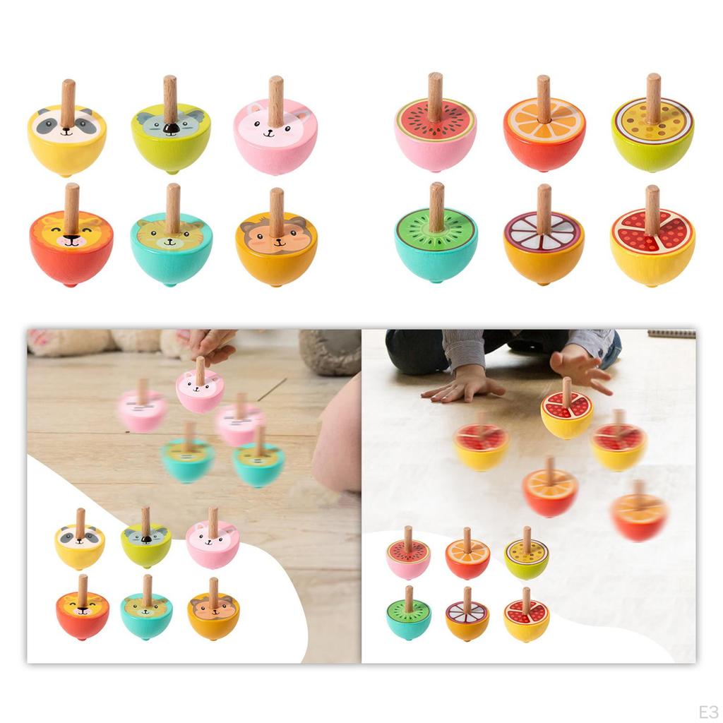 6 Pieces Wood Toys Educational Colorful Classroom Rewards Games Fun Birthday Gifts Party Favors