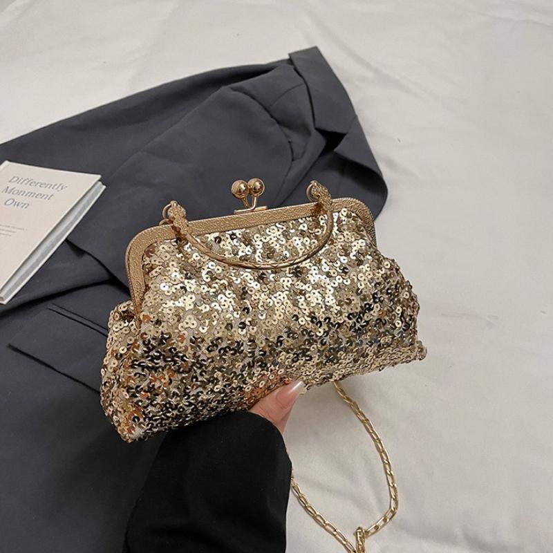 Fashi Sequined Women's Shoulder Evening Bags Casual Ladies Party Chain Crossbody Bag Vintage Female Handbags Clutch Purse