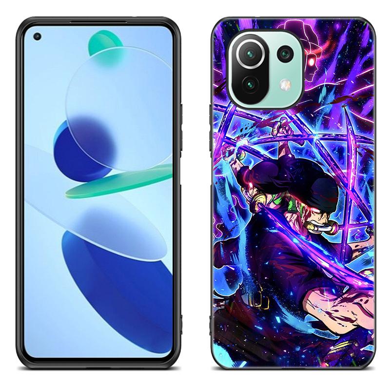 Anime roronoa zoro Phone Case For Xiaomi Mi 11 Lite NE 11i 10T 11T Pro A2 A3 Lite POCO F3 M3 M4 C31 X3 Pro NFC GT Black Cover