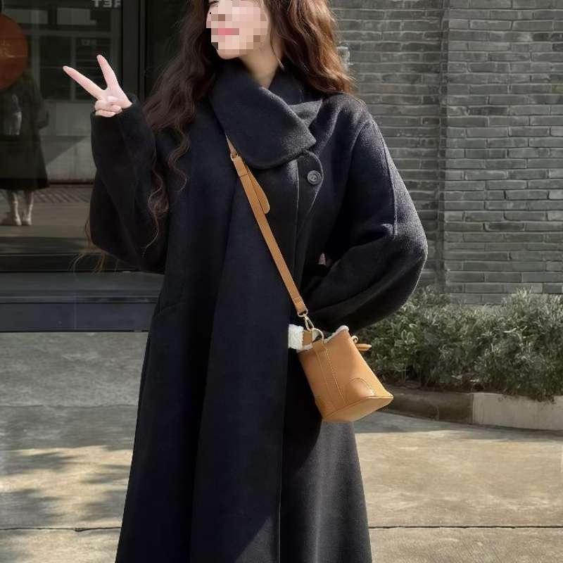 2026 Luxury Wool Detachable Double-Sided Coat with Scarf for Autumn/Winter M