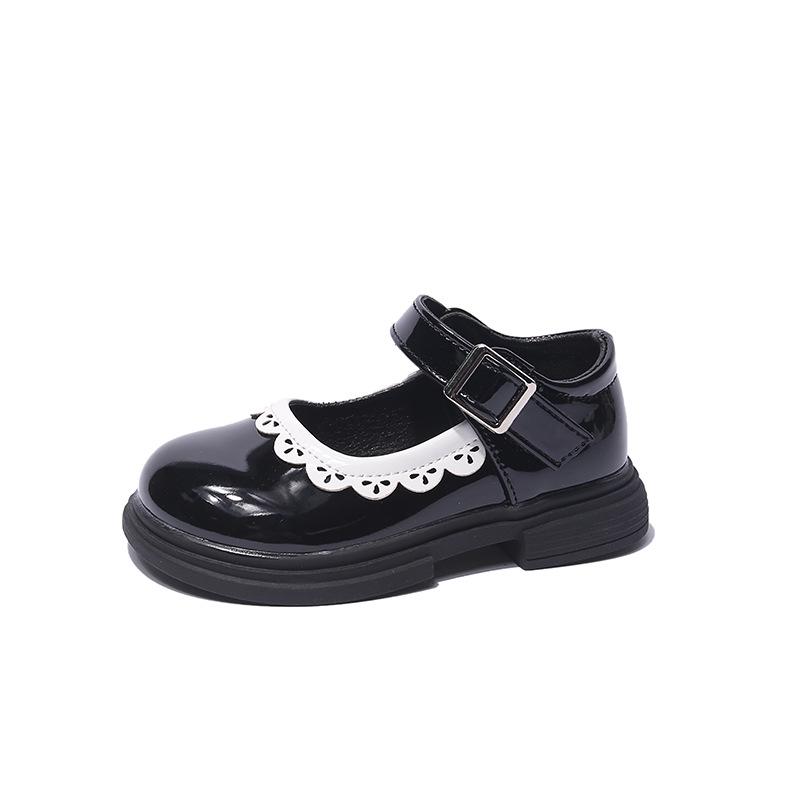 2025 Spring/Autumn British Style Girls' Princess Leather Shoes - Soft Sole Casual Footwear