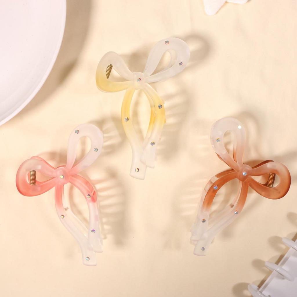 French Minimalist Frosted Gradient Shark Hair Clip - Jelly Color Hair Accessory for Women