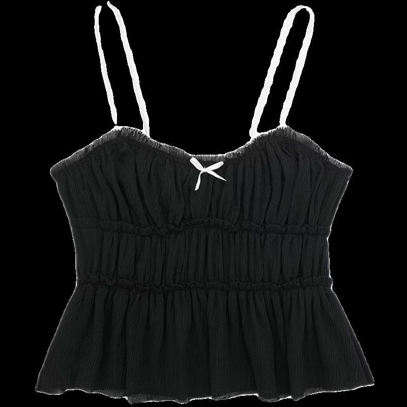 Fashion Style 2024 Spring/Summer New Arrival Women's Silm Short Versatile Small Bows Decorative Texture Tops 7200012