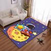 Cute Astronaut Fishing Stars On the Moon Rug Suitable for Use As an Anti-slip Game Mat for Living Room and Bedroom Sofas