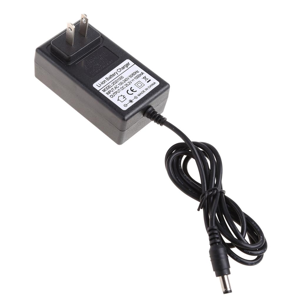 25.2V 1A Charger 25.2V Lithium Battery Charger Power Adapter Portable Wall Charger for 6 Series 21.6V 22.2V 24V Battery