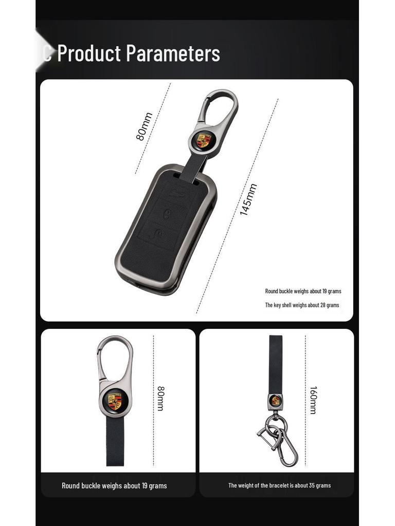 Funda de Carcasa para Llave Porsche para Cayenne, Panamera, Macan, 911, 718, Taycan