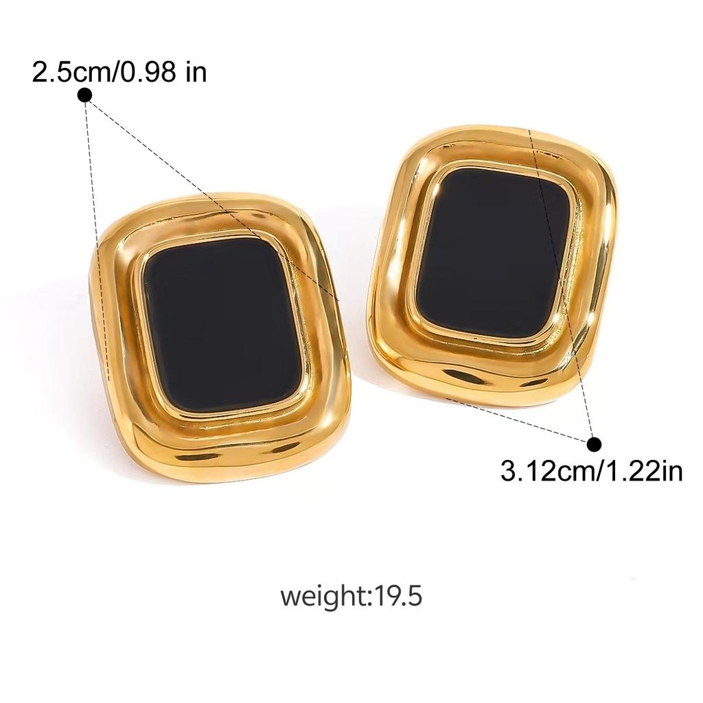 European and American Stud Earrings, High-end Exaggerated Niche Medieval Earrings, Titanium Steel 18K Gold Ear Jewelry