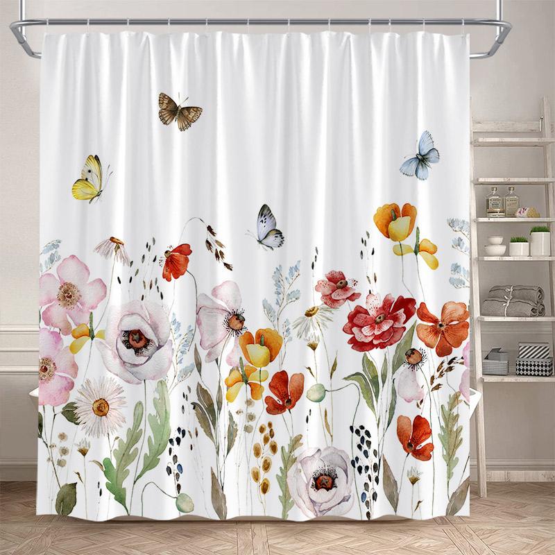 

Shower Curtain, Leopard Jaguar Tropical Jungle Waterproof Polyester Bathroom Curtain, Wild Animal Floral Print Decor Bath Curtai W60H190(CM)-1 Pcs