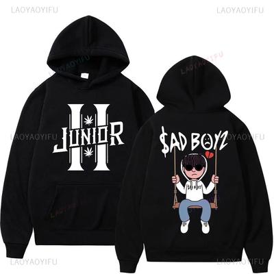 Singer Junior H Sad Boyz 4 Life Grafische Hoodie Heren en Dames Mode Hip Hop Hoodie Casual Herfst Winter Fleece