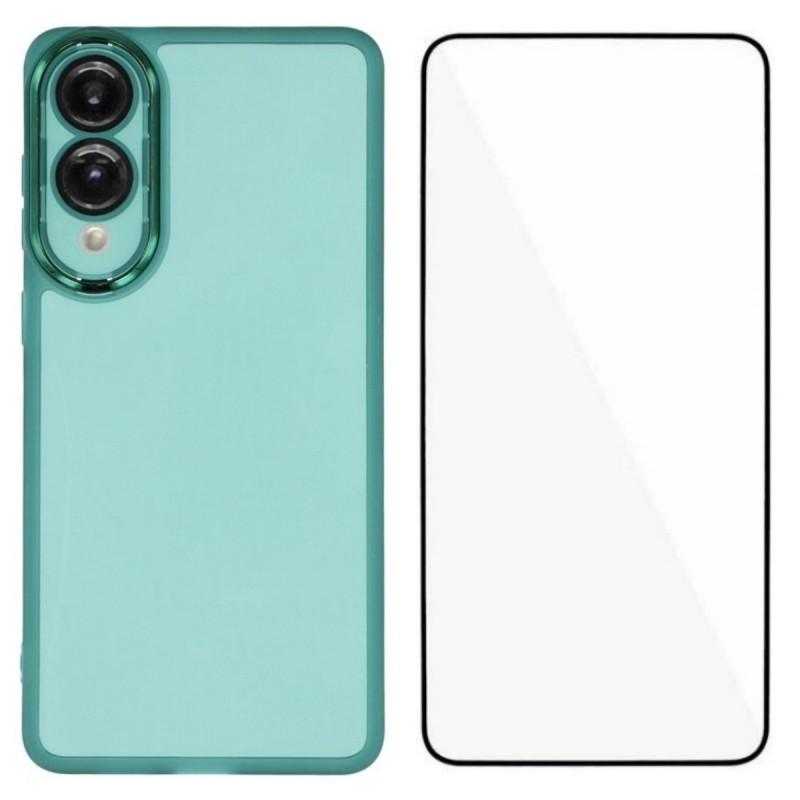 For Samsung Galaxy S25 Edge TPU Case WANLONFENG DKSM Series Electroplated Frame Back Cover with Tempered Glass