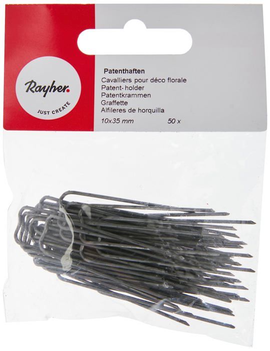 Kit scrapbooking Rayher hobby - 24-080-00 - Rayher cavaliers de fixation p. Deco florale, 50 pces 10/35 mm argente, 2408000