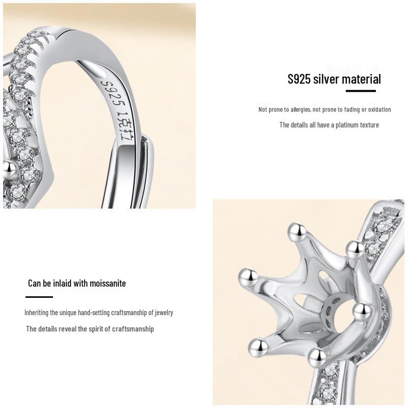 Tingxiang Versatile DIY S925 Sterling Silver Openable Ring Blanks - Multiple Styles