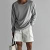 Spring Autumn Men Top Round Neck Long Sleeves Thin Hollow Out Solid Color Loose Mid Length Pullover Hip Hop Streetwear Sweatshirt