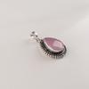 Rose Chalcedony Gemstone 925 Sterling Silver Handcrafted Jewelry Everyday Wear Pendant 1.5" For Her APP-2-16