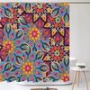 Sztuka łazienkowa Styl boho Zasłona prysznicowa Średniowieczna minimalistyczna sztuka Boho Poliester Zasłona do łazienki 180X180cm Z 12 haczykami