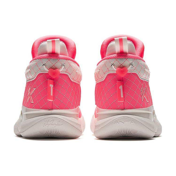 Anta KT9 Mid top Nitrogen Technology Basketball Shoes Men's Pink White 112411101-1
