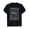 I WOULD CHALLENGE YOU TO A BATTLE OF WITS Graphic T-Shirt - Bold Crew Neck Design with Decorative Interwoven Graphic, Perfect for Literary