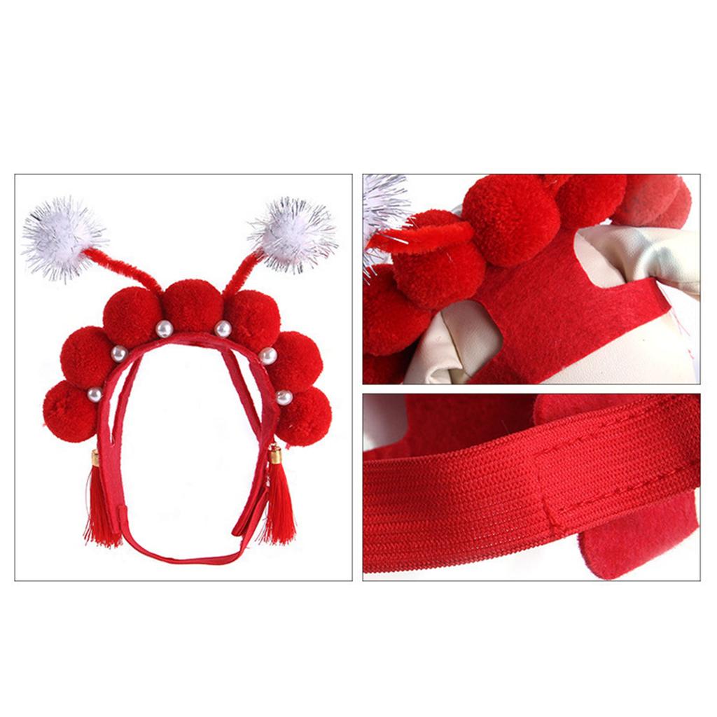 Süßes Weihnachts-Stirnband mit chinesischer Oper für Katzen und Hunde, Kostüm, Cosplay, chinesische Oper, Kopfbedeckung, Hunde- und Katzenzubehör