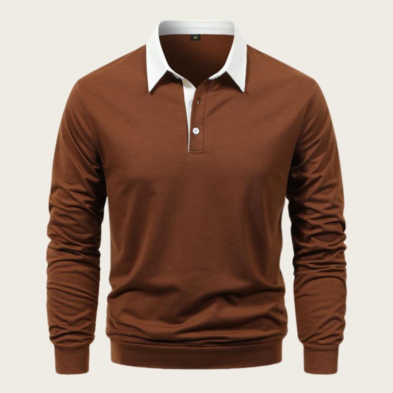 2024 Men's European Size Autumn Trend Long-Sleeve Polo Shirt - Casual Versatile Style