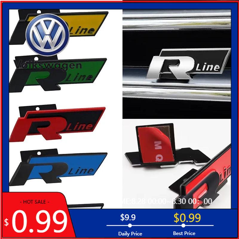 BRU1 VW 2026 Heißes 3D-Metall-Auto-Logo R RLine Frontgrill-Emblem-Plakette Aufkleber für Volkswagen VW Golf R R32 MK7 MK7.5 MK8 Polo GTI GTE ko2