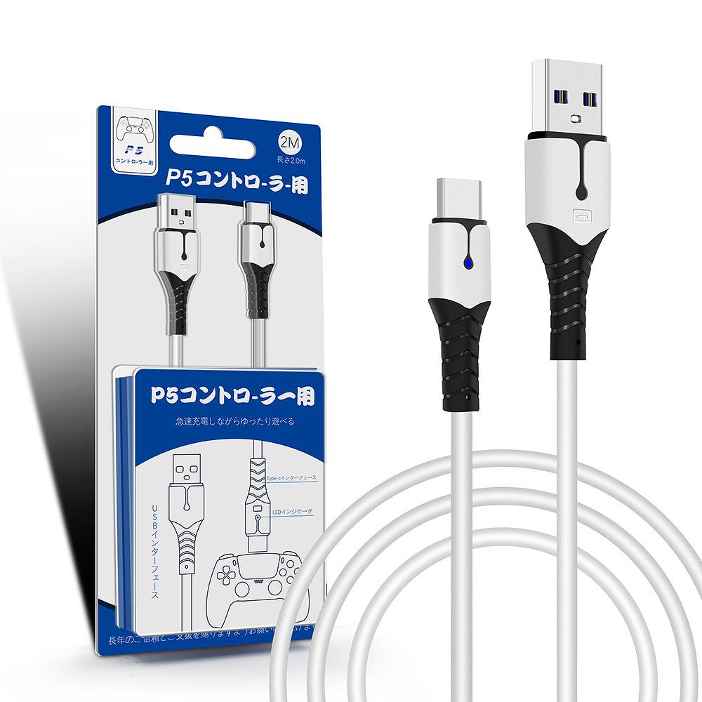 2m 3A USB Type C Fast Charging Cable for PS5/Xbox Series S X Controller Gamepad Power Cord Charger Wire Accessories