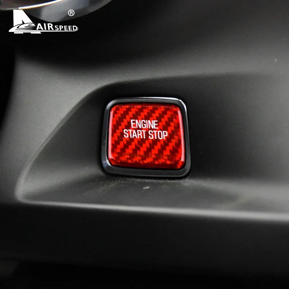 Dry Carbon Fiber Ignition Switch Button Cover for Chevrolet Corvette 2014-2019 Camaro 2016-2020 Engine Start Stop Sticker Interior Trim