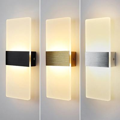 Minimalist LED Akrilik Duvar Lambası AC85-265V Uzun Tarz Oturma Odası Koridor Yatak Odası 6w Yatak Başı Sanat Dekorasyonu İç Mekan Duvar Lambaları
