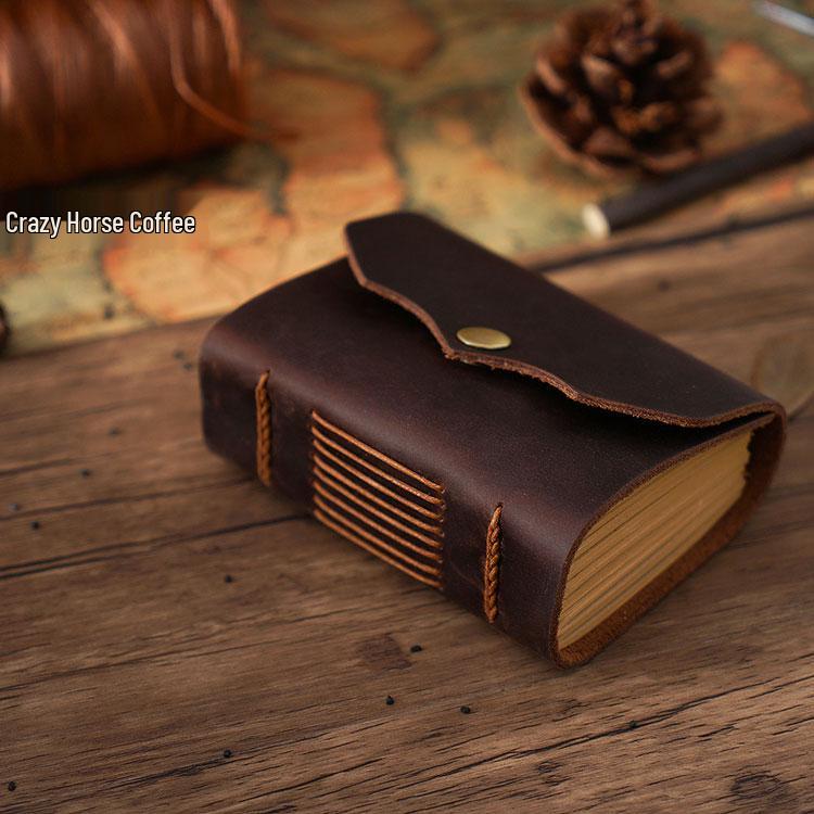 Compact Retro Pocket Notepad with Thick Blank Kraft Paper