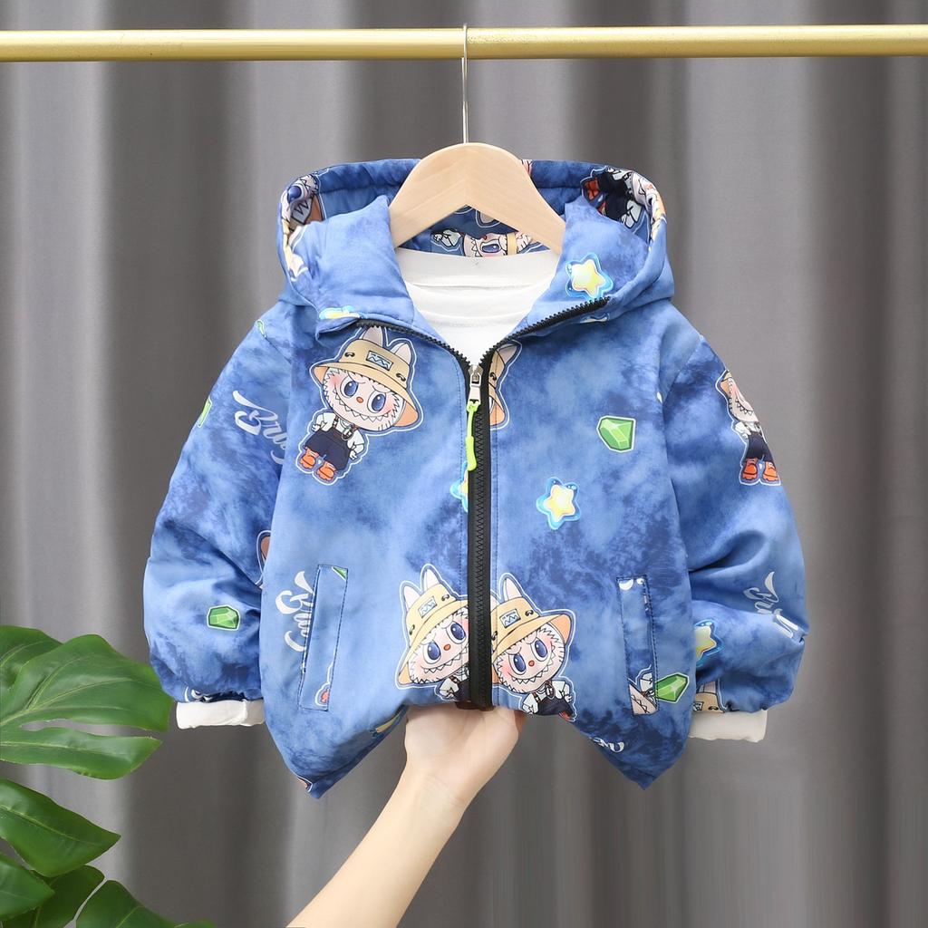 Pardesiu de vânt pentru copii, Modă de primăvară și toamnă cu geacă de bumbac, Jachetă casual cu glugă pentru băieți și fete