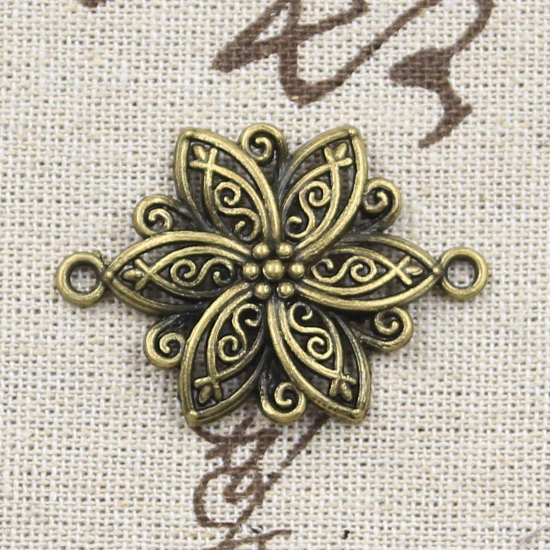 

8 шт. Подвески Соединитель-цветок 39x28 мм Цвет античной бронзы серебристый Подвески для DIY Изготовления Фурнитура Ручная работа Тибетские украшения 8pcs