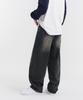 Akeusi Craft Centerline Over Balloon Fit Wide Denim Pants (Dark Blue)