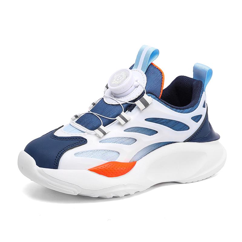 

Новые противоскользящие дышащие детские кроссовки для мальчиков, бег, ходьба, легкая детская повседневная обувь для девочек, нескользящая спортивная обувь 38 темно-синий