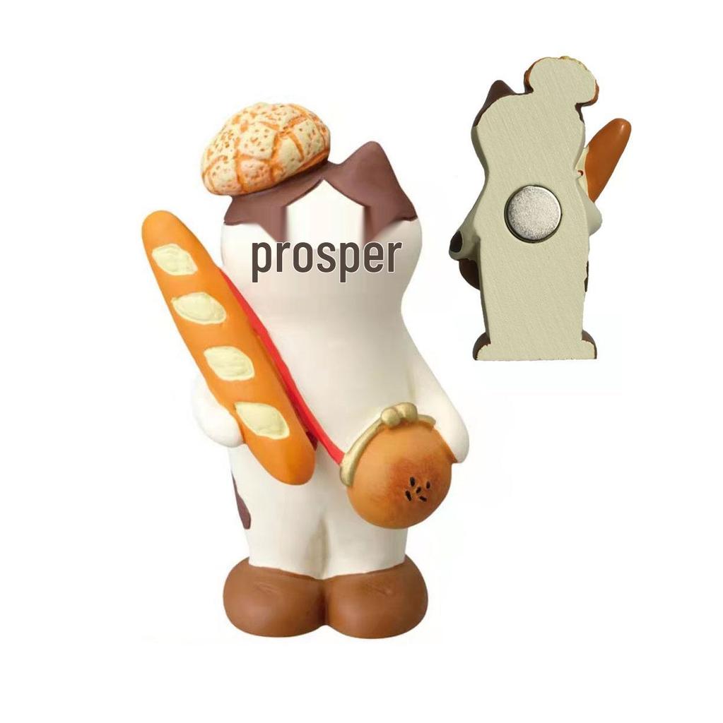 Japanese Cat Bread & Coffee Shop Resin Fridge Magnets – Cute Miniature Decor & Gift