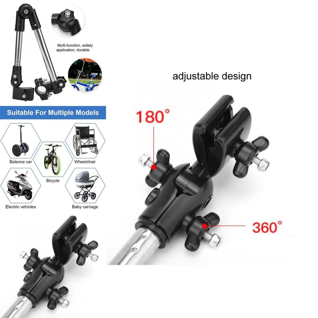 Supporto per Ombrello da Bicicletta Regolabile in Acciaio Inossidabile con Tappo Anti-caduta per Protezione da Pioggia e Sole