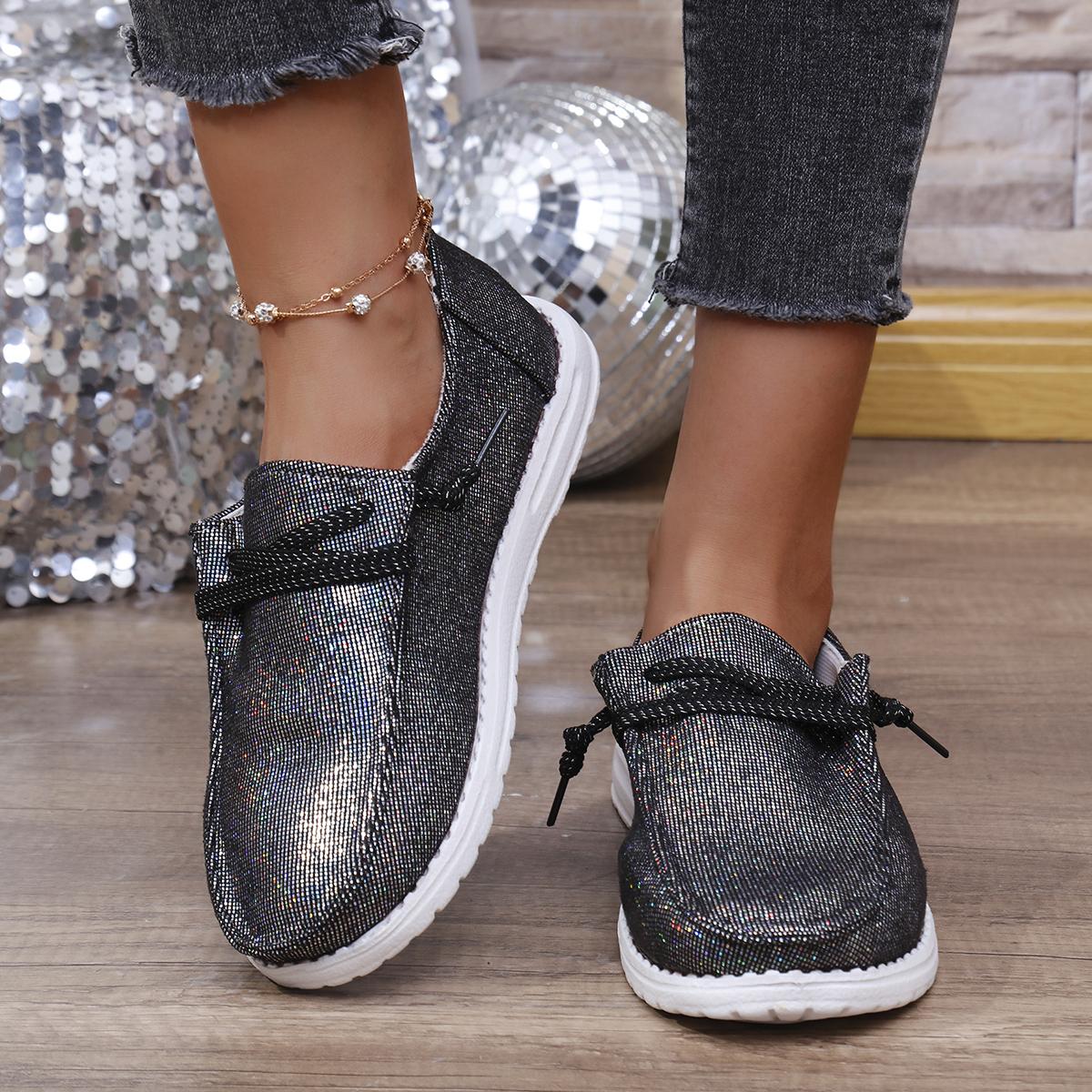 

Модные женские мокасины на плоской подошве, женские повседневные туфли, дышащая обувь на шнуровке, мягкая подошва, однотонный цвет 42 серебряный