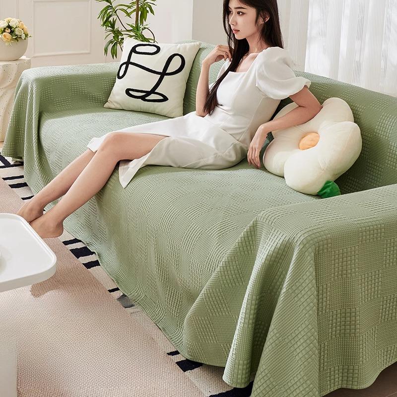 Summer Ice Silk Sofa Cover Cloth One-Piece Sofa Towel Full Cover Sofa Cover Summer Full-Cover Sofa Cushion