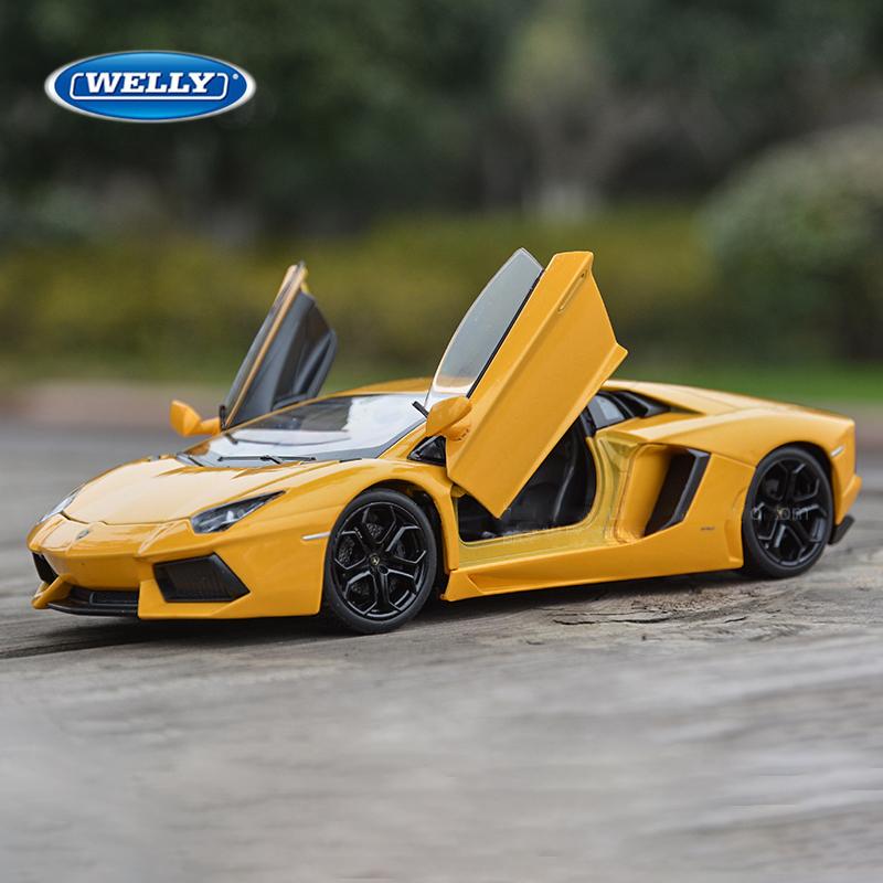 Welly 1/24 Lamborghini LP700-4 Aventador Alloy Racing Alloy Car Model Simulation Car Decoration Collection Gift Toy